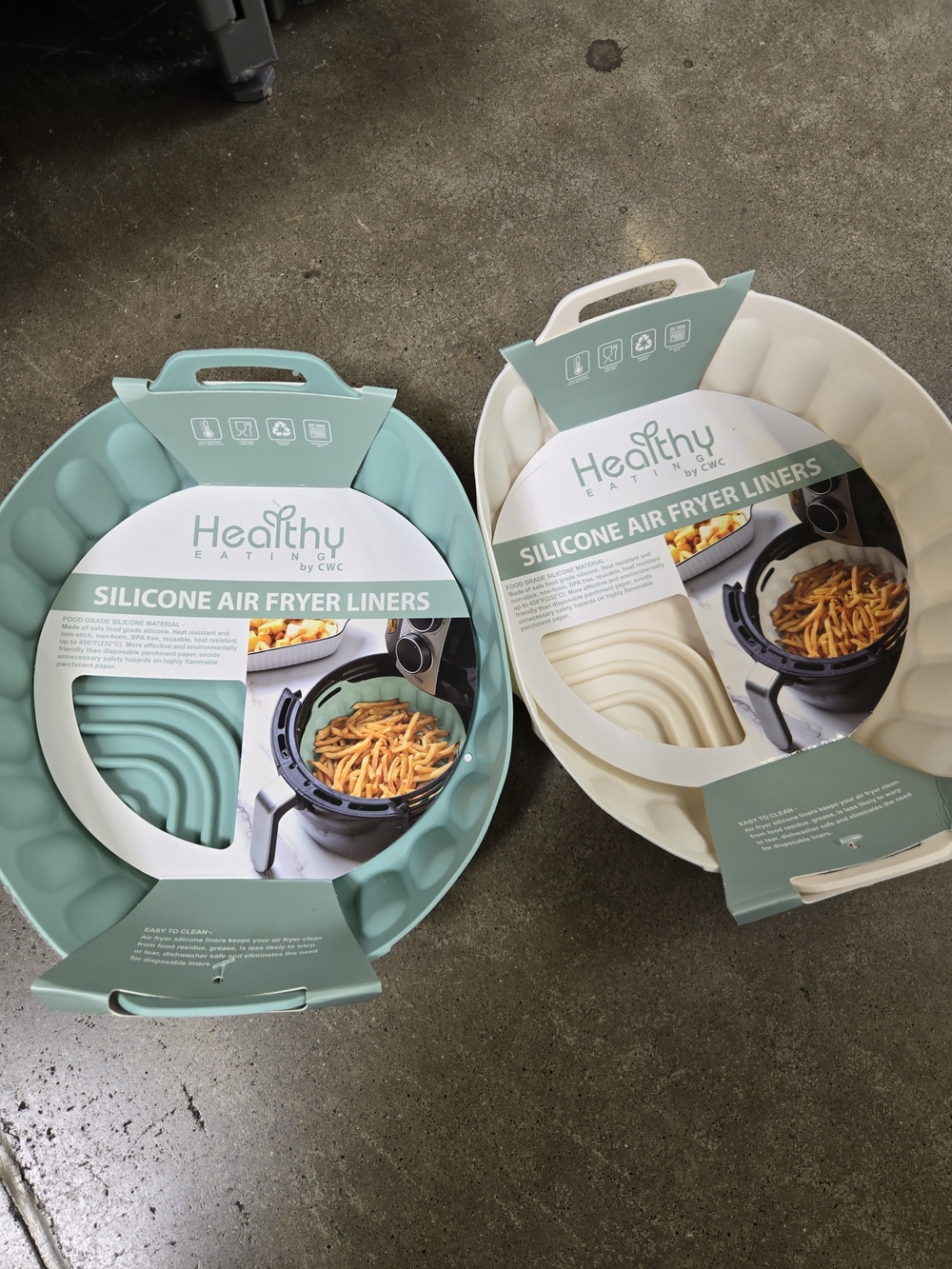 Healthy Creations Silicone Air Fryer Liner - Mint and Cream